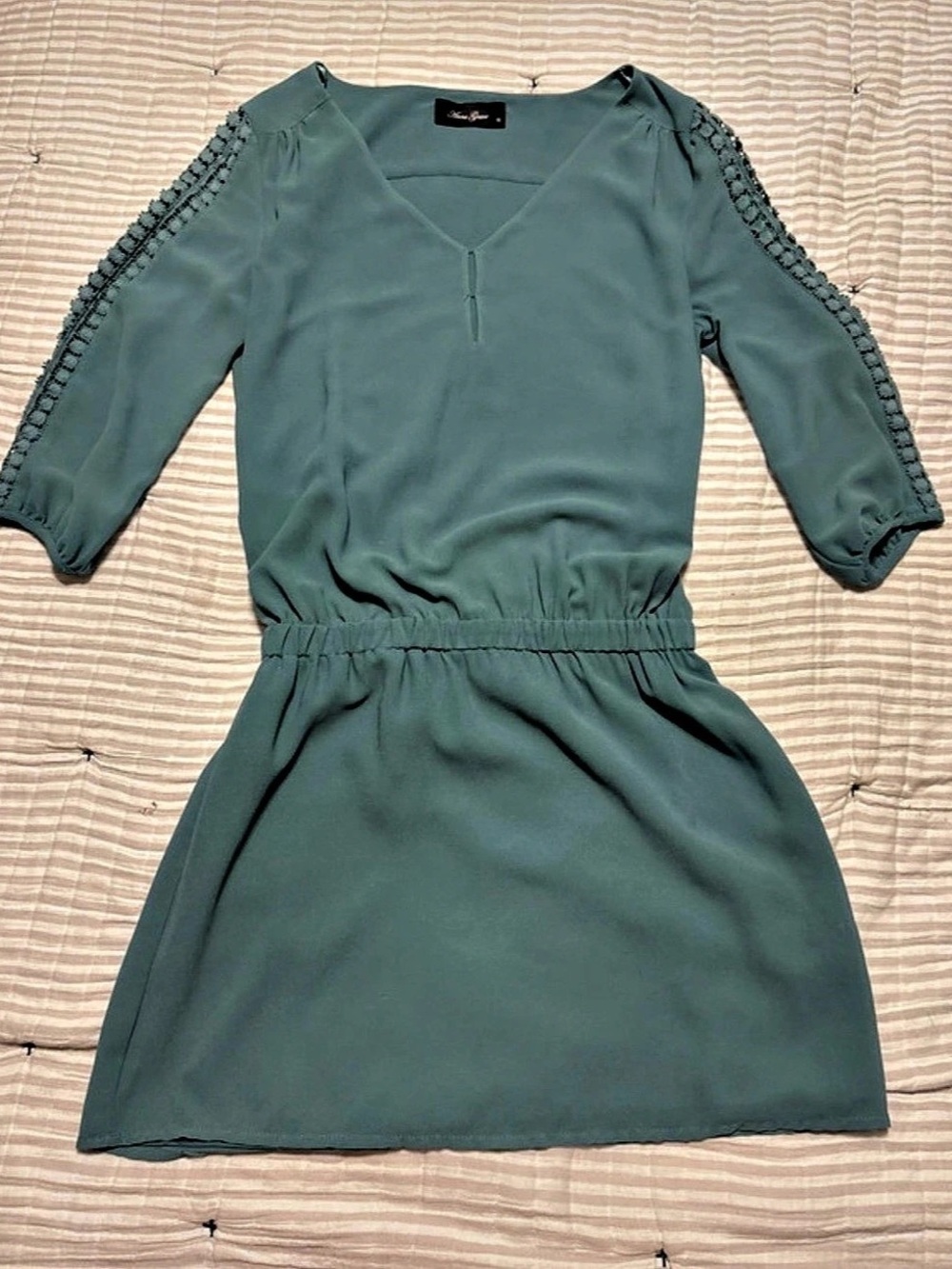 Anna Grace Green Mini Dress Like New